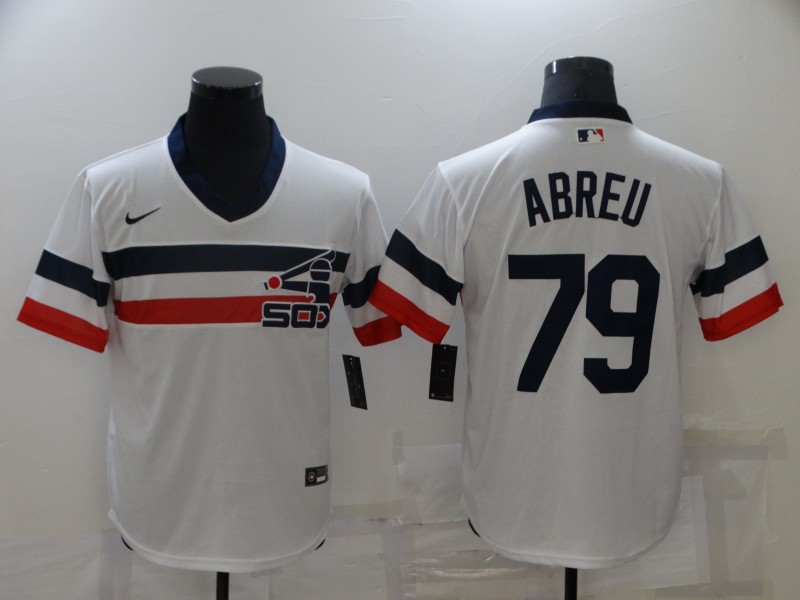 Men's Chicago White Sox #79 Jose Abreu White Cool Base Stitched Jersey