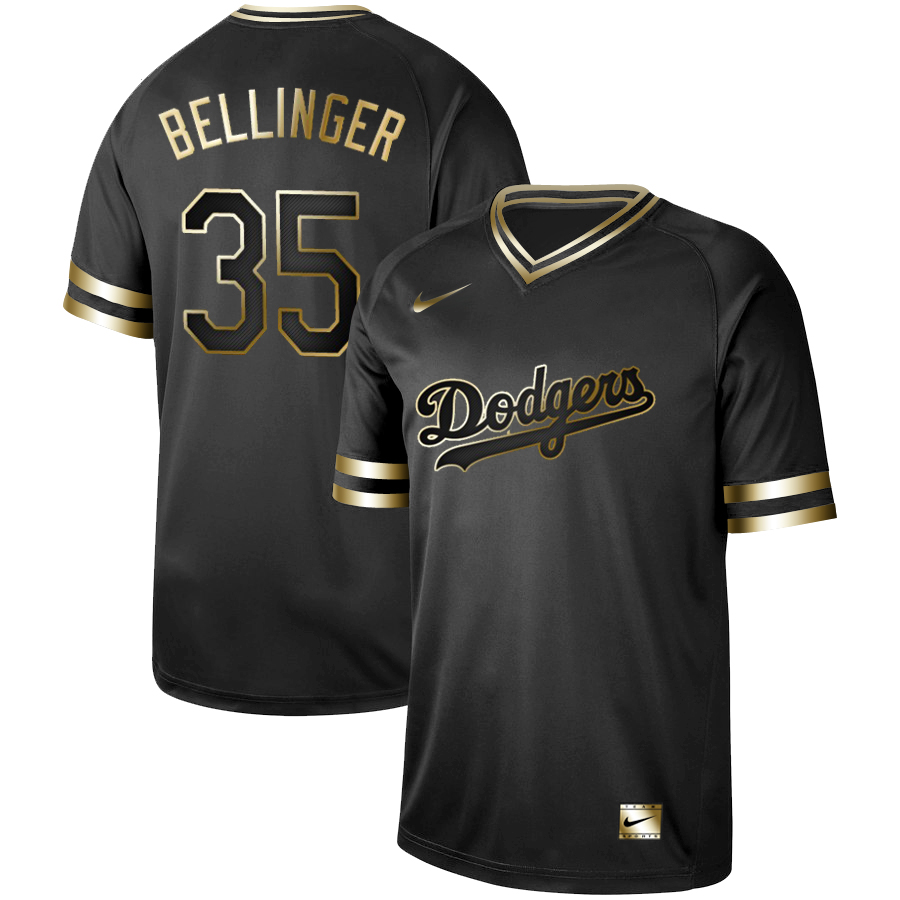 Men's Los Angeles Dodgers #35 Cody Bellinger Black Gold Stitched MLB Jersey - Click Image to Close