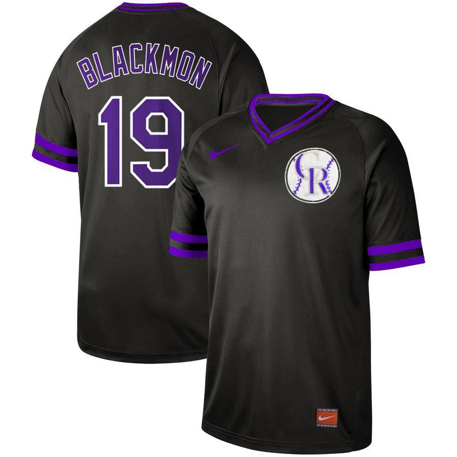 Men's Colorado Rockies #19 Charlie Blackmon "Chuck Nazty" Black Cooperstown Collection Legend Stitched MLB Jersey