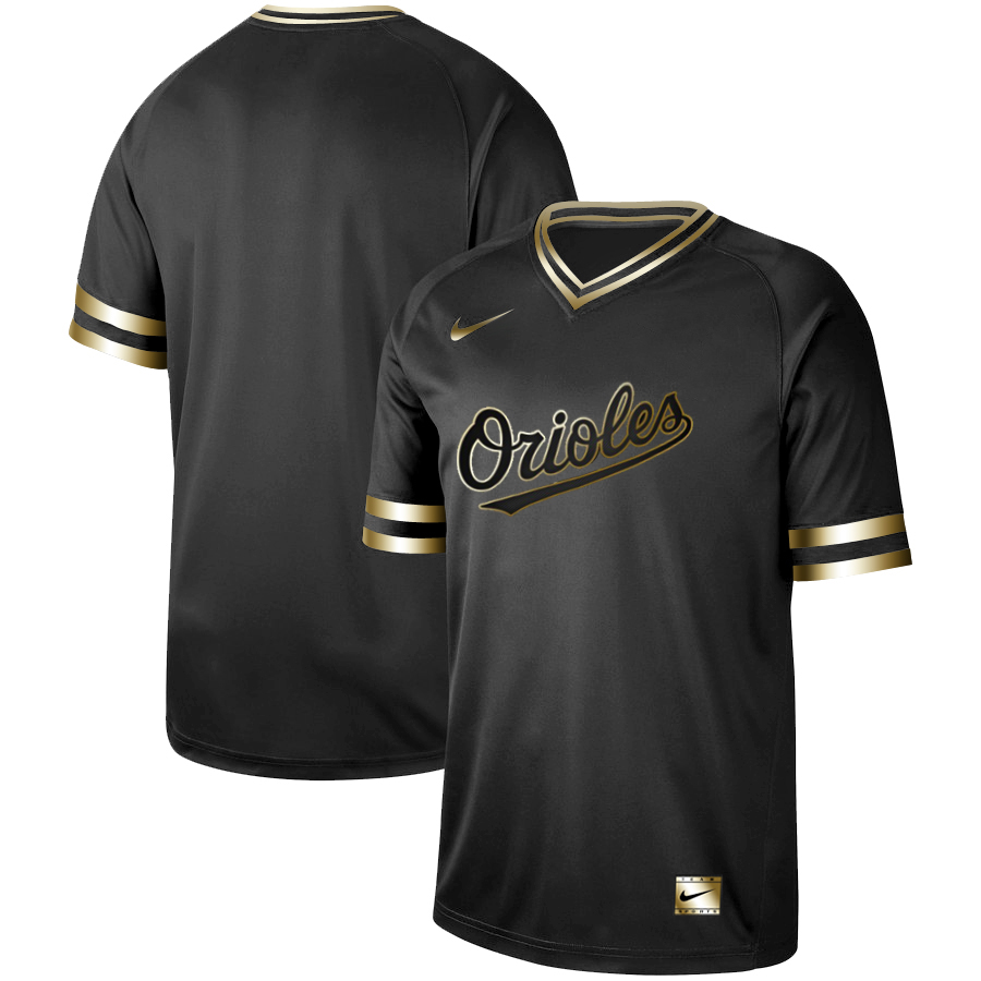 Men's Baltimore Orioles Black Gold Stitched MLB Jersey - Click Image to Close