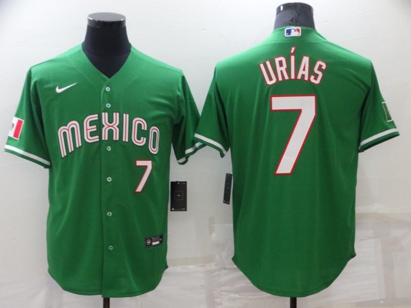 Men's Los Angeles Dodgers #7 Julio Urias Green Mexico Stitched Baseball Jersey