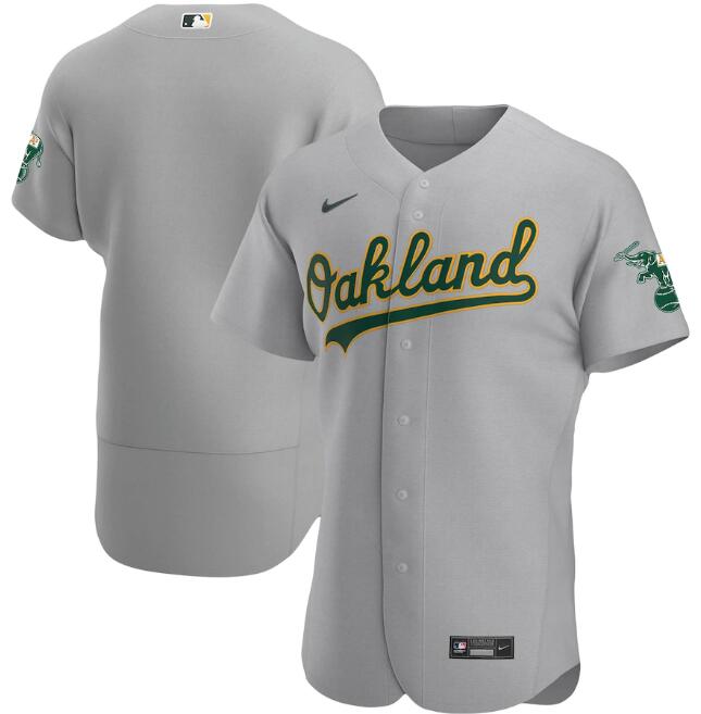 Men's Oakland Athletics Blank Grey Flex Base MLB StitchedJersey