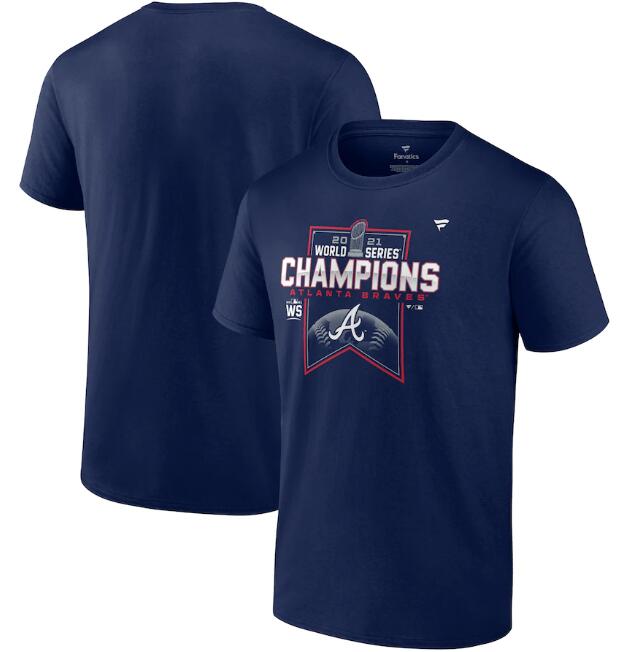 Men's Atlanta Braves 2021 Navy World Series Champions Locker Room T-Shirt