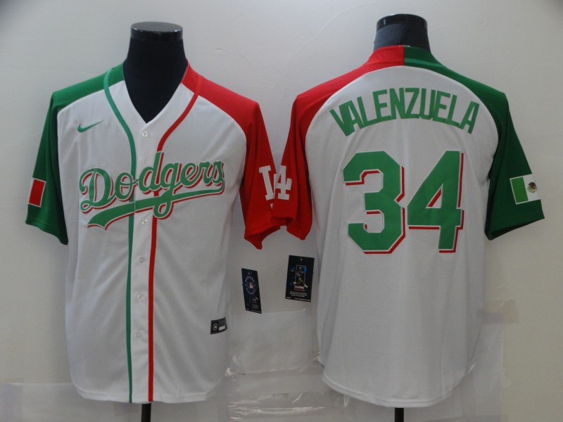 Men's Los Angeles Dodgers #34 Toro Valenzuela Mexican Heritage Culture Night Stitched MLB Jersey