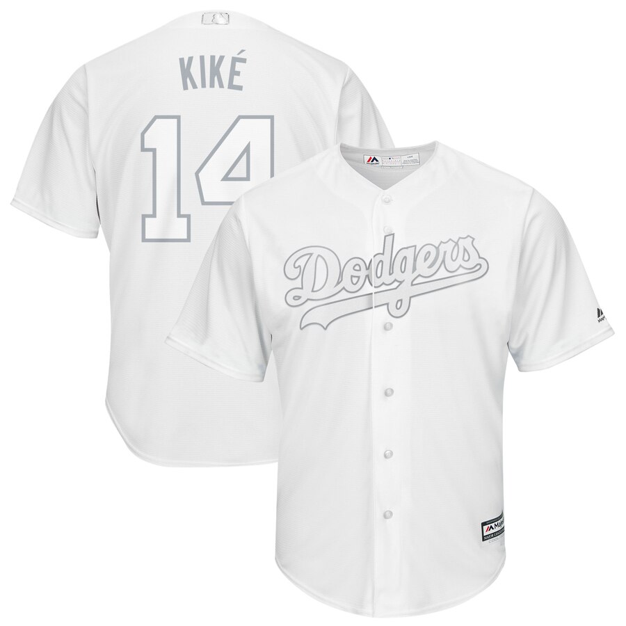 Men's Los Angeles Dodgers #14 Kik?? Hern??ndez Majestic White 2019 Players' Weekend Player Stitched MLB Jersey