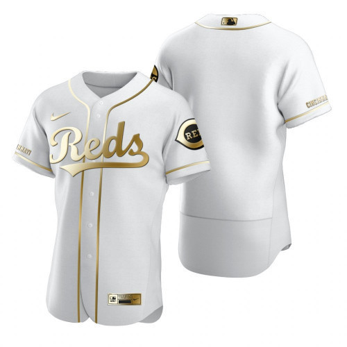 Men's Cincinnati Reds Blank 2020 White Golden Stitched MLB Jersey