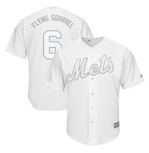 Men's New York Mets #6 Jeff McNeil "Flying Squirrel" White Cool Base Stitched Baseball Jersey