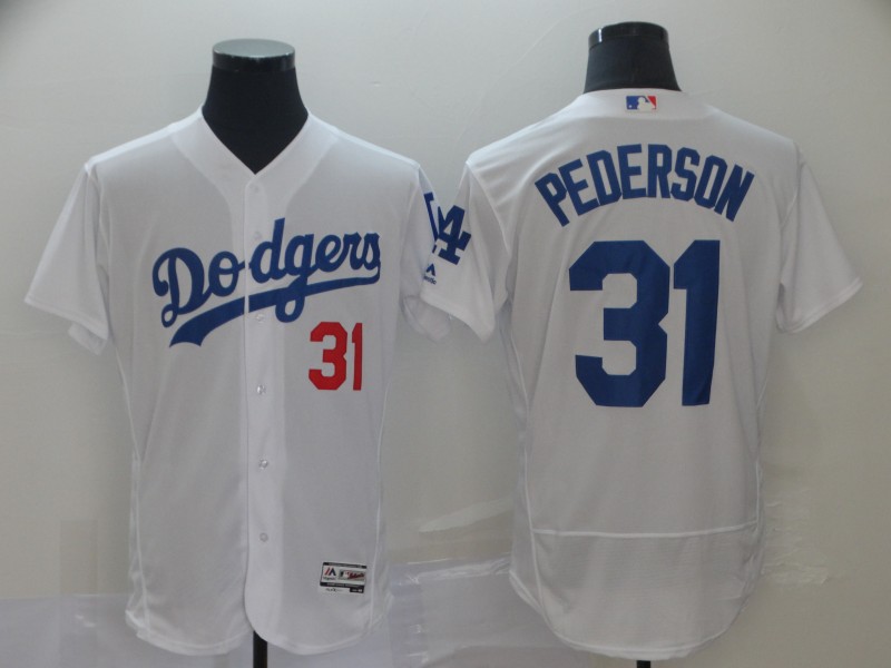 Men's Los Angeles Dodgers #31 Joc Pederson White 2019 Flex Base Stitched MLB Jersey