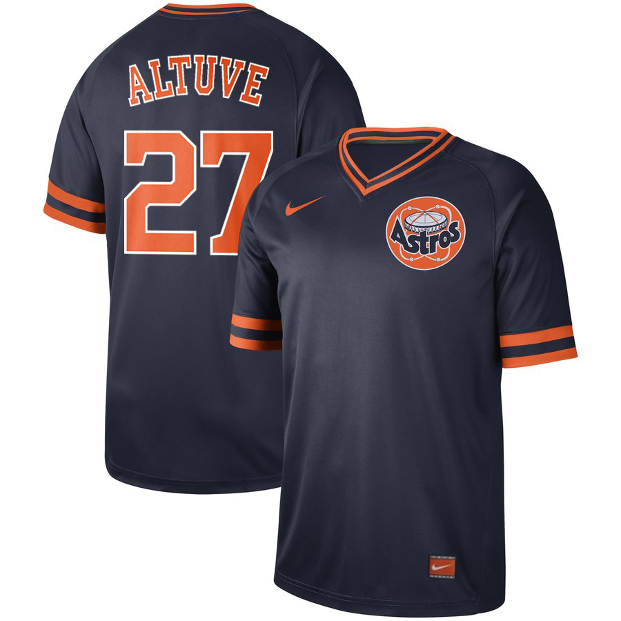 Men's Houston Astros #27 Jose Altuve "Tuve" Navy Cooperstown Collection Legend Stitched MLB Jersey - Click Image to Close