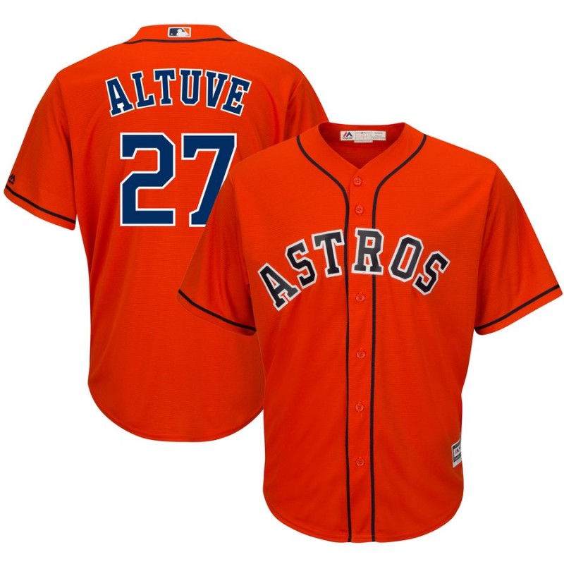 Men's Houston Astros #27 Jose Altuve Orange Cool Base Stitched MLB Jersey