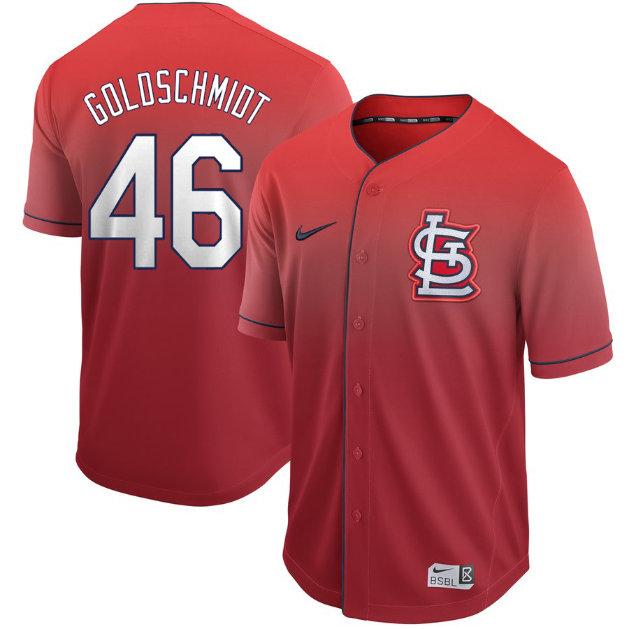 Men's St. Louis Cardinals #46 Paul Goldschmidt Red Fade Stitched MLB Jersey