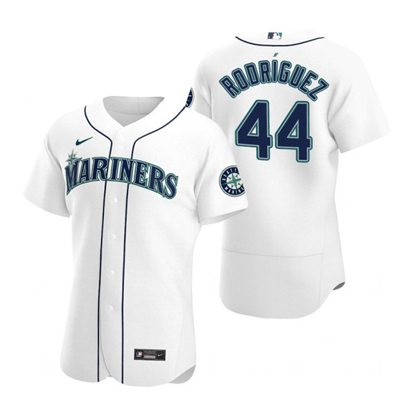 Men's Seattle Mariners #44 Julio Rodr??guez White Flex Base Stitched Jersey