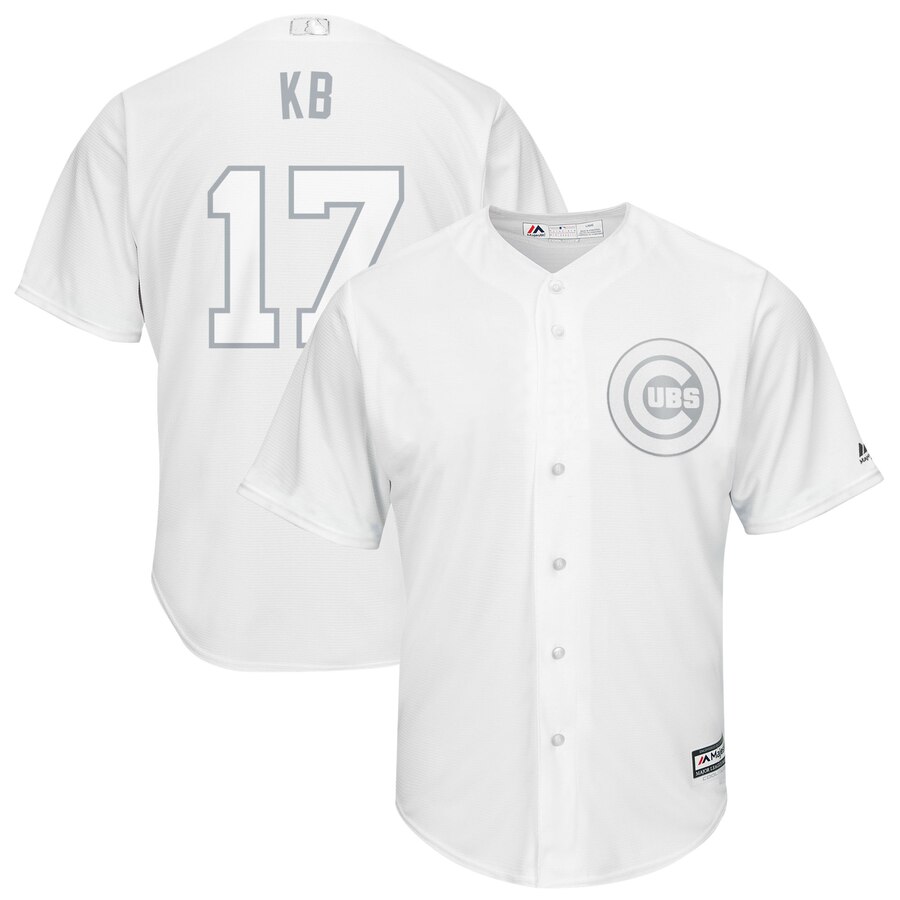 Men's Chicago Cubs #17 Kris Bryant "KB" Majestic White 2019 Players' Weekend Stitched MLB Jersey