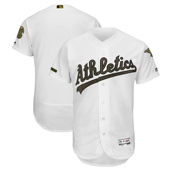 Men's Oakland Athletics White Flex Base Stitched Jersey