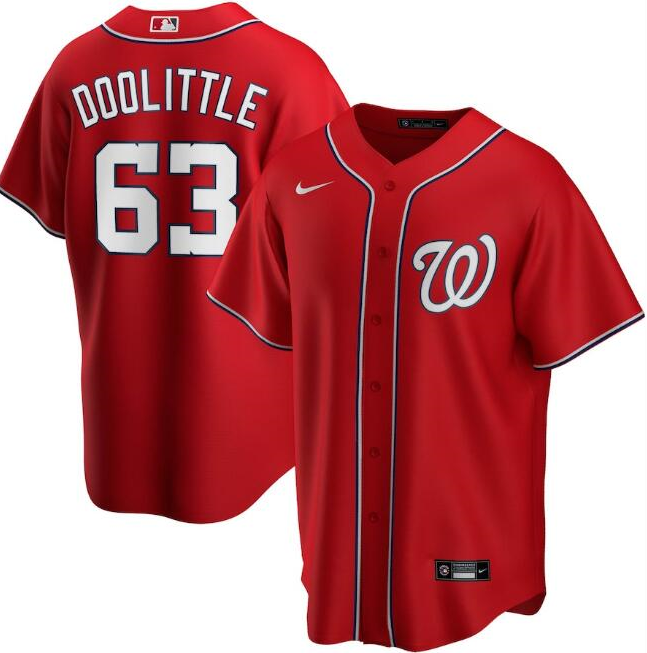 Men's Washington Nationals Red #63 Sean Doolittle Cool Base Stitched MLB Jersey