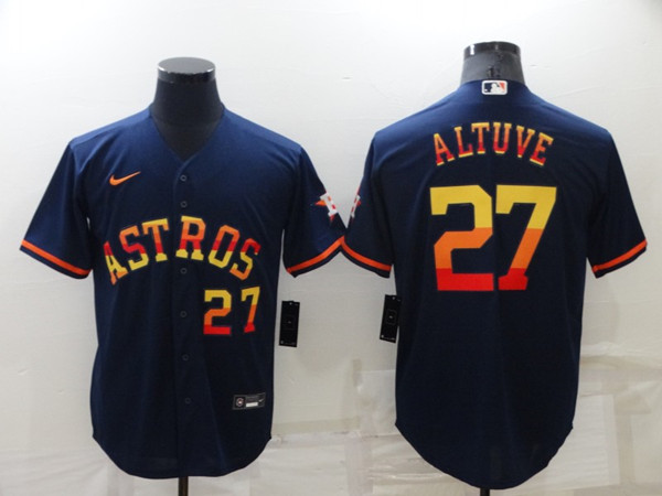 Men's Houston Astros #27 Jose Altuve 2022 Navy Cool Base Stitched Jersey