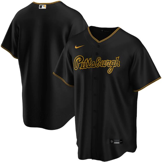 Men's Pittsburgh Pirates Black Cool Base Stitched MLB Jersey - Click Image to Close