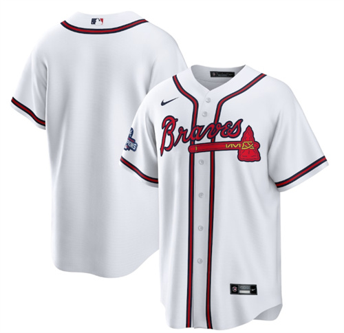 Men's Atlanta Braves Blank 2021 White World Series Champions Cool Base Stitched Jersey