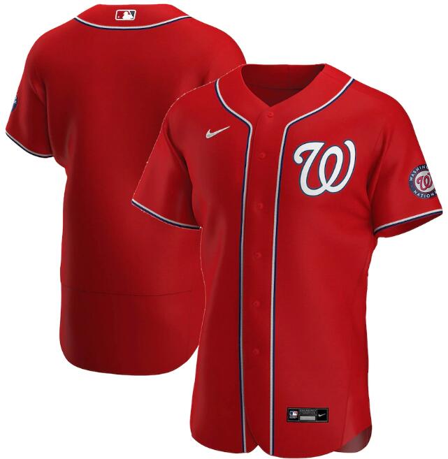 Men's Washington Nationals Red Stitched Flex Base MLB Jersey