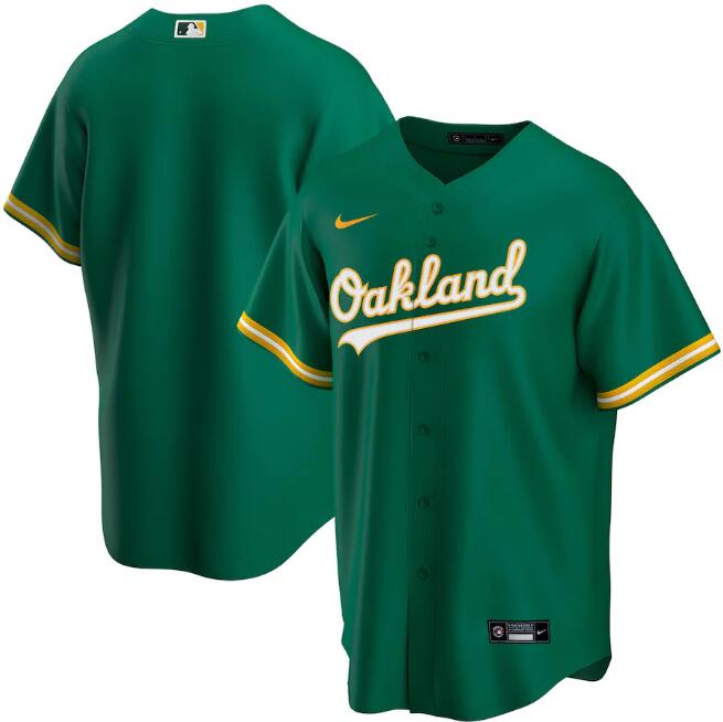 Men's Oakland Athletics New Green Blank Cool Base Stitched MLB Jersey - Click Image to Close