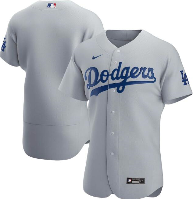 Men's Los Angeles Dodgers Grey Flex Base Stitched MLB Jersey