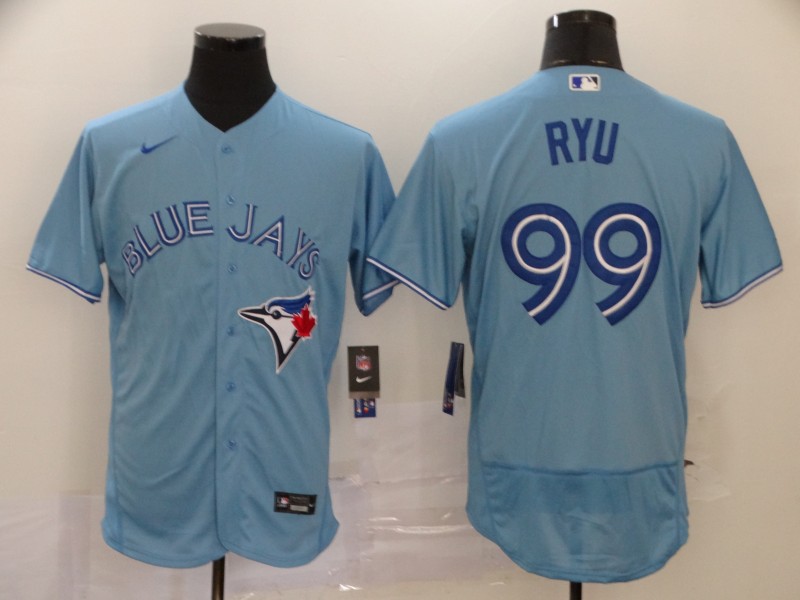 Men's Toronto Blue Jays #99 Hyun-Jin Ryu Blue Flex Base Stitched MLB Jersey