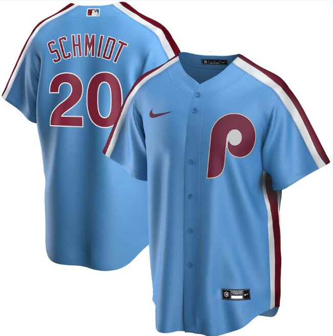 Men's Philadelphia Phillies Blue #20 Mike Schmidt Cool Base Stitched MLB Jersey