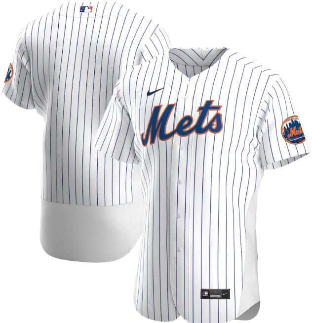 Men's New York Mets White Flex Base Stitched MLB Jersey - Click Image to Close