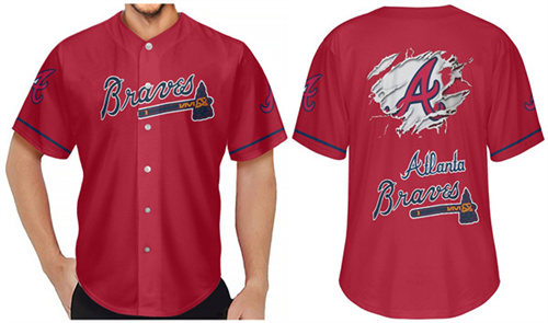 Men's Atlanta Braves Red Baseball Jersey