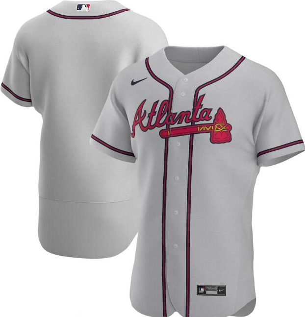 Men's Atlanta Braves Blank Grey Flex Base Stitched MLB Jersey