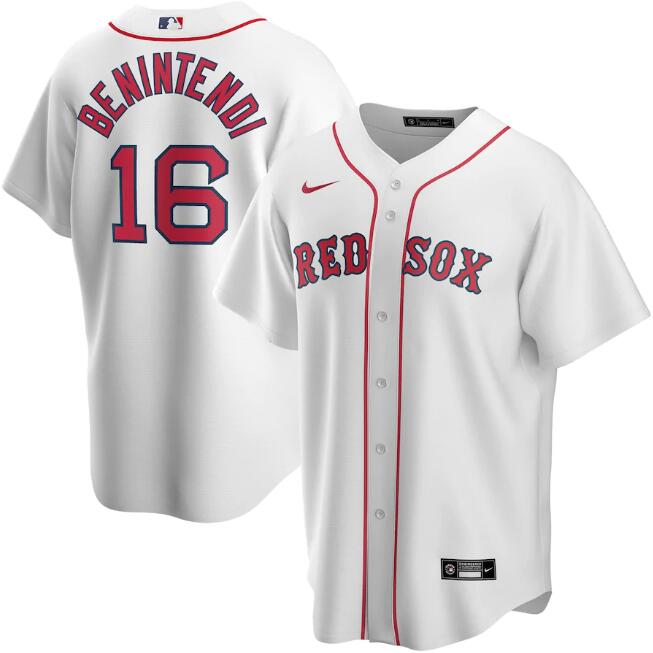 Men's Boston Red Sox White #16 Andrew Benintendi Cool Base Stitched MLB Jersey