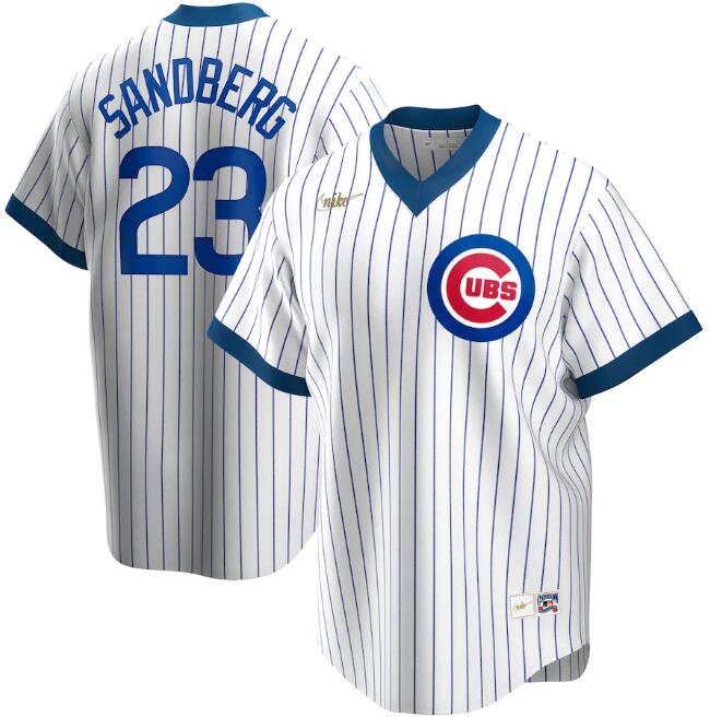 Men's Chicago Cubs White #23 Ryne Sandberg 2020 New Cool Base Stitched MLB Jersey - Click Image to Close