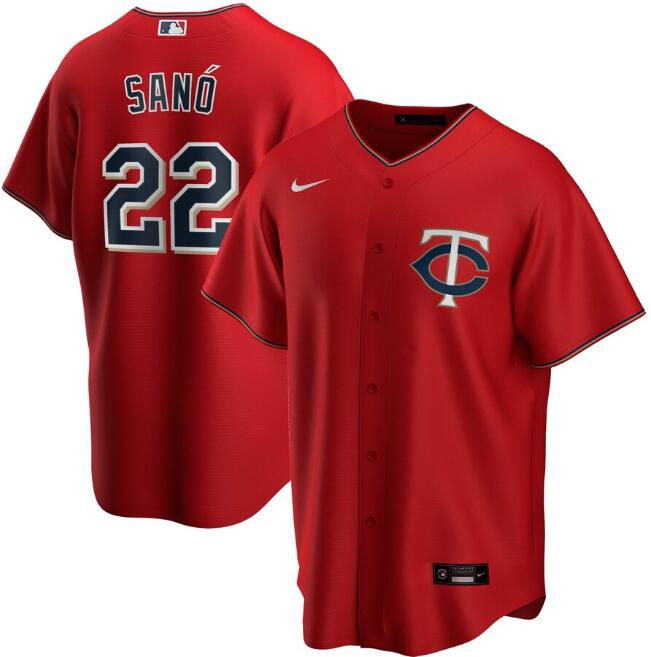 Men's Minnesota Twins Red #22 Miguel San?? Cool Base Stitched MLB Jersey