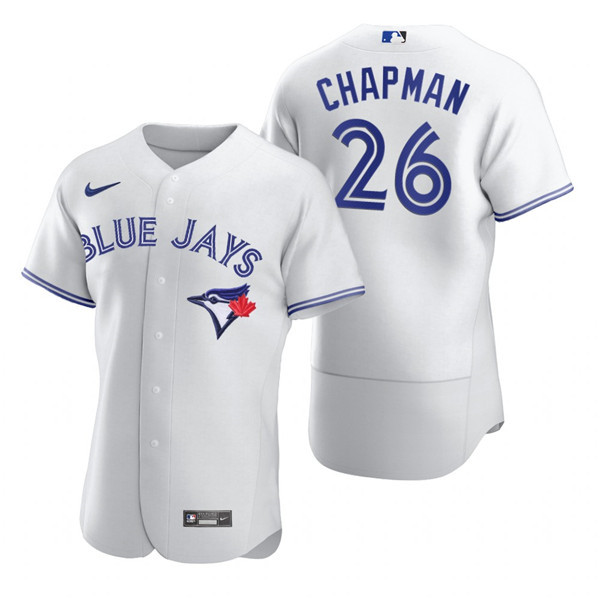 Men's Toronto Blue Jays #26 Matt Chapman White Flex Base Stitched Baseball Jersey - Click Image to Close