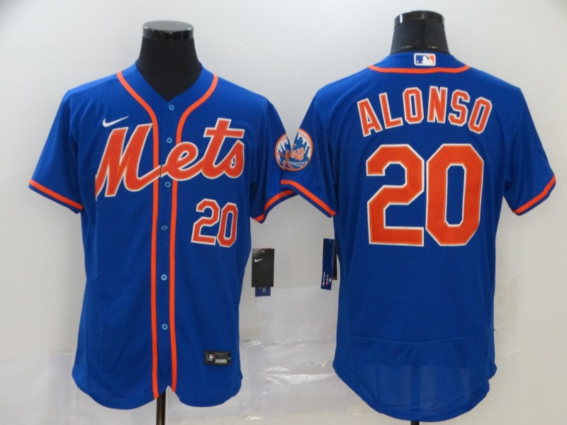 Men's New York Mets #20 Pete Alonso 2020 Blue Flex Base Stitched MLB Jersey