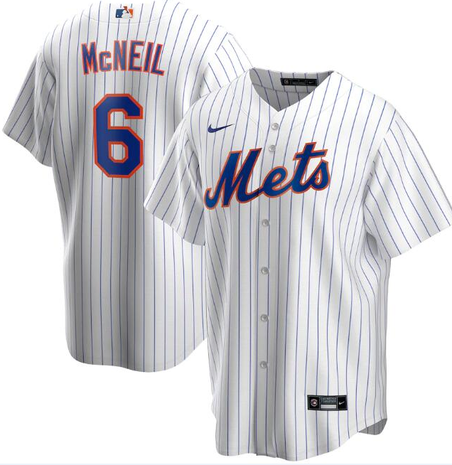 Men's New York Mets White #6 Jeff McNeil Cool Base Stitched MLB Jersey - Click Image to Close