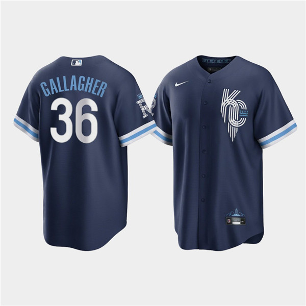 Men's Kansas City Royals #36 Cam Gallagher 2022 Navy City Connect Cool Base Stitched Jersey - Click Image to Close