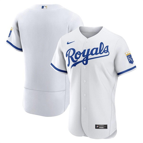 Men's Kansas City Royals Blank White Flex Base Stitched Jersey - Click Image to Close