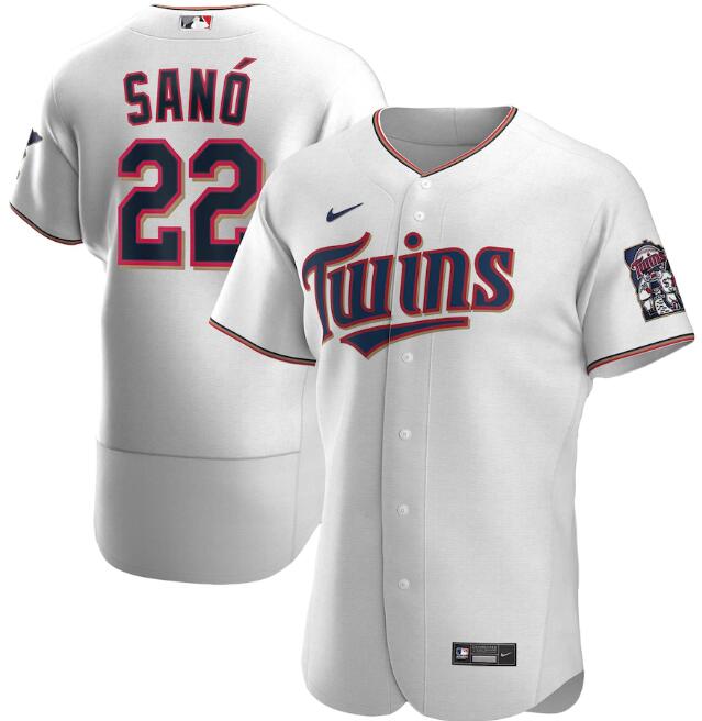 Men's Minnesota Twins White #22 Miguel San?? Flex Base Stitched MLB Jersey