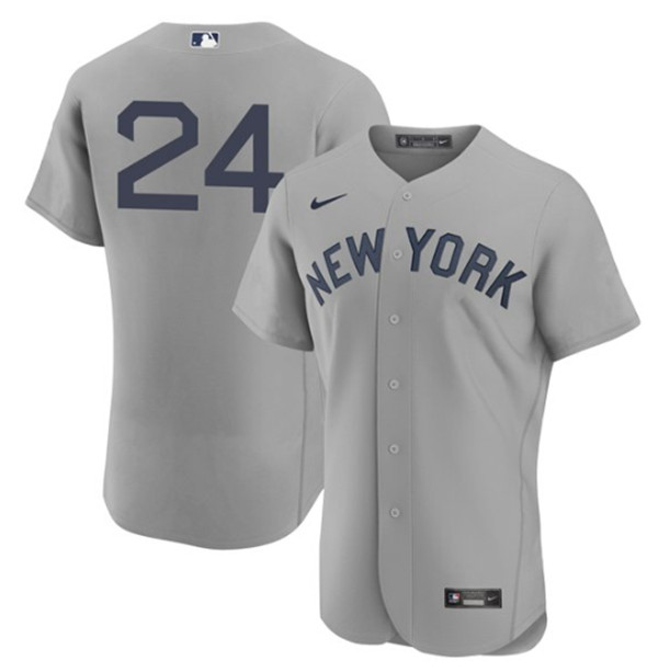 Men's New York Yankees #24 Gary Sanchez 2021 Gray Field Of Dreams Flex Base Stitched Baseball Jersey - Click Image to Close