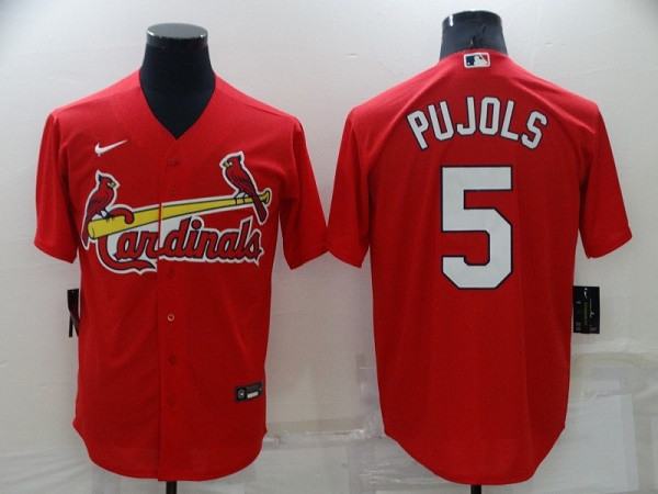 Men's St. Louis Cardinals #5 Albert Pujols Red Cool Base Stitched Jersey