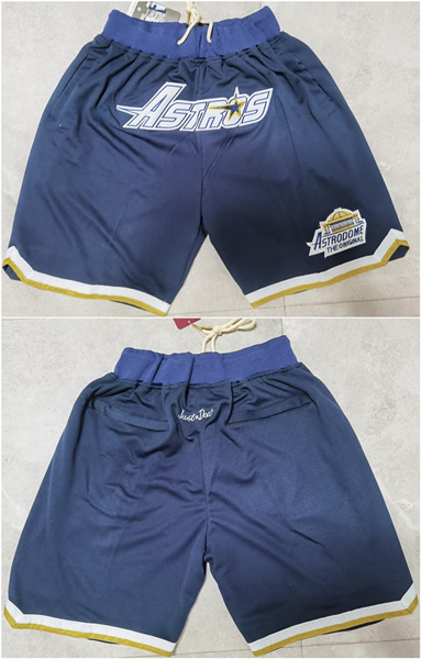 Men's Houston Astros Navy Shorts (Run Small) - Click Image to Close