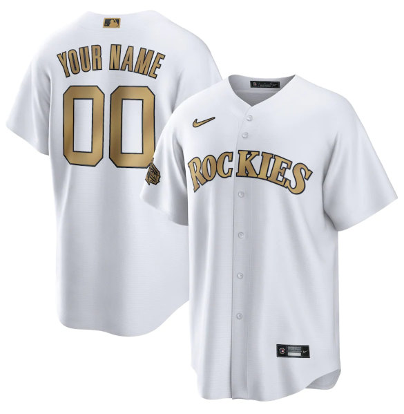 Men's Colorado Rockies Active Player Custom White 2022 All-Star Cool Base Stitched Baseball Jersey - Click Image to Close