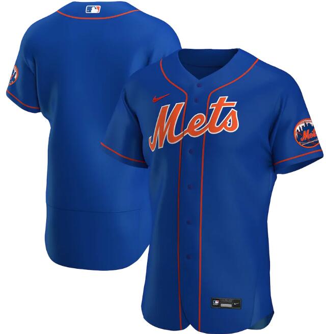 Men's New York Mets Blue Flex Base Stitched MLB Jersey - Click Image to Close