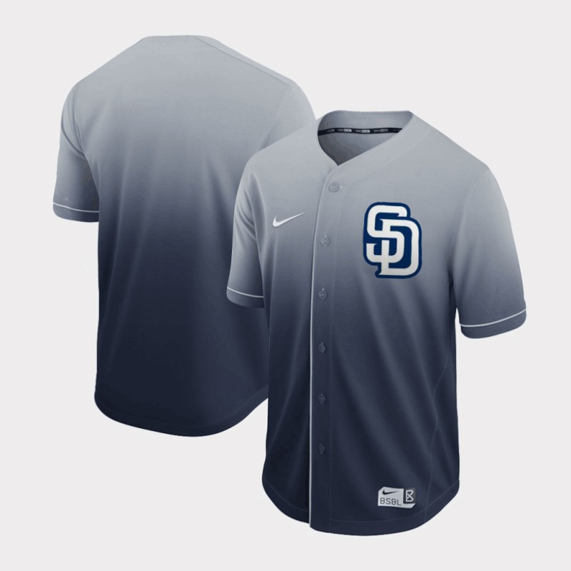 Men's San Diego Padres Grey Fade Stitched MLB Jersey