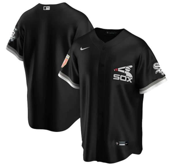 Men's White Sox Black Cool Base Stitched MLB Jersey