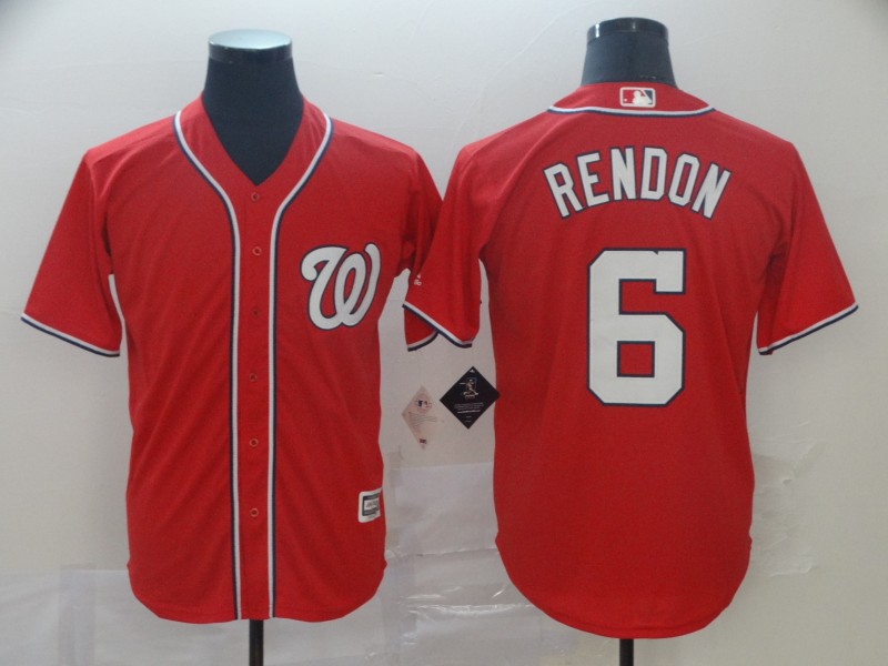 Men's Washington Nationals #6 Anthony Rendon Majestic Red 2019 Cool Base Stitched MLB Jersey