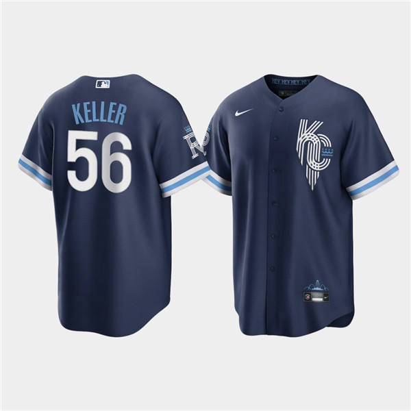 Men's Kansas City Royals #56 Brad Keller 2022 Navy City Connect Cool Base Stitched Jersey - Click Image to Close