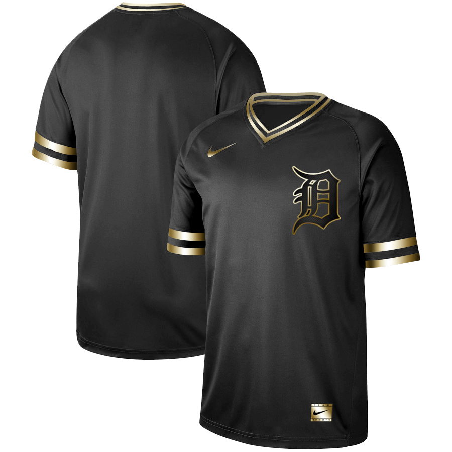 Men's Detroit Tigers Navy Black Gold Stitched MLB Jersey