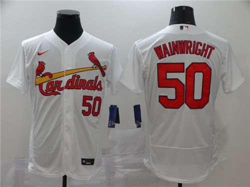 Men's St. Louis Cardinals #50 Adam Wainwright White Flex Base Stitched MLB Jersey